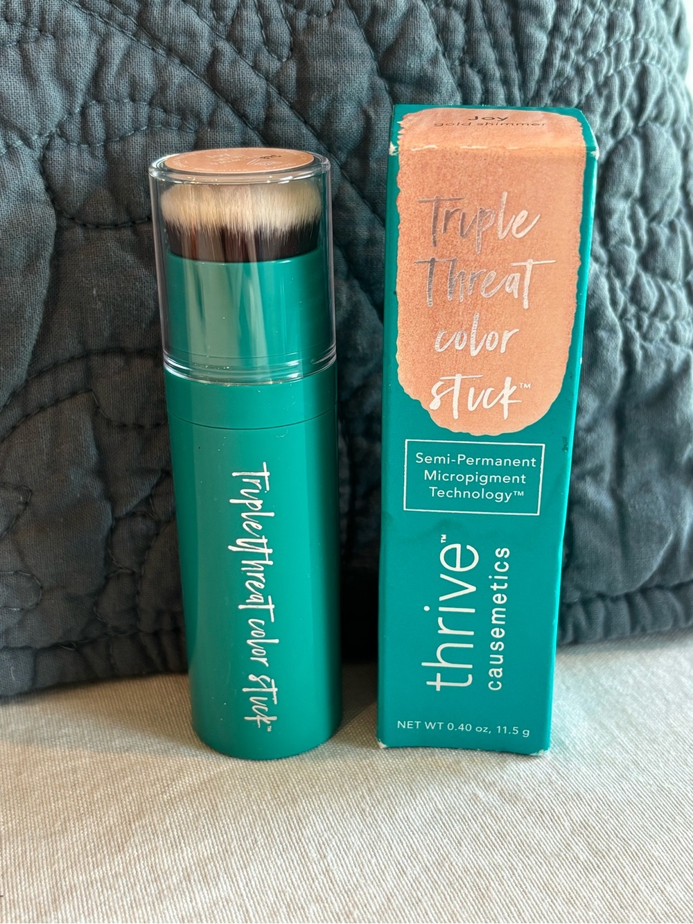 Thrive Causemetics Triple Threat Color Stick Joy Gold Shimmer NIB